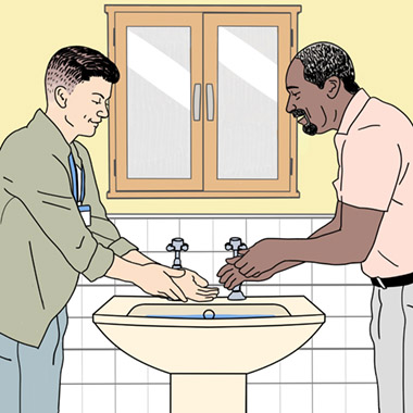 Different ways of cleaning after using the toilet